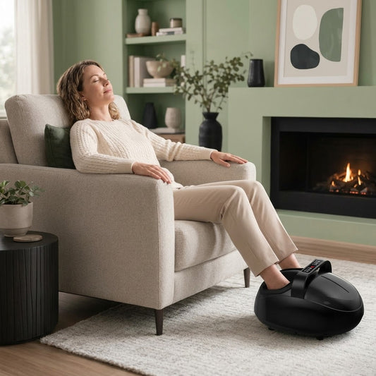 Full-wrap shiatsu foot massager for foot pain relief with kneading, air compression, heat, vibration and remote control