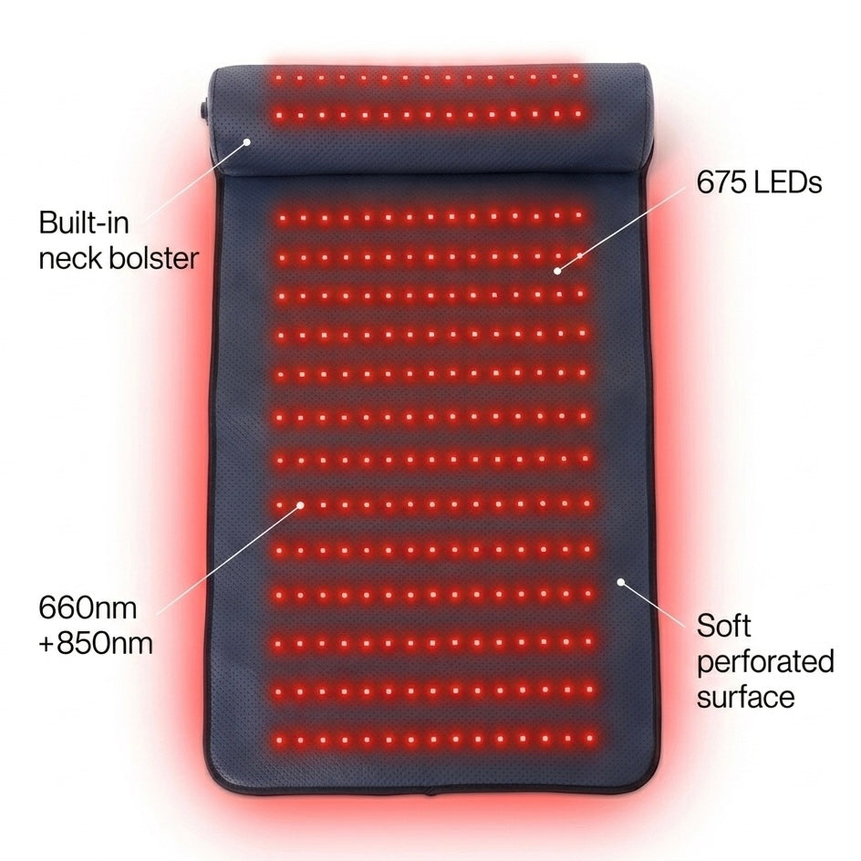LumiRecovery | Red Light Therapy Mat with Neck Support
