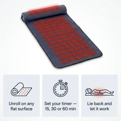 LumiRecovery | Red Light Therapy Mat with Neck Support