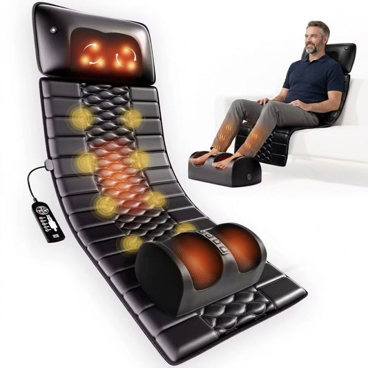 Full body massage mat with heat, shiatsu nodes, and 10-point vibration massage