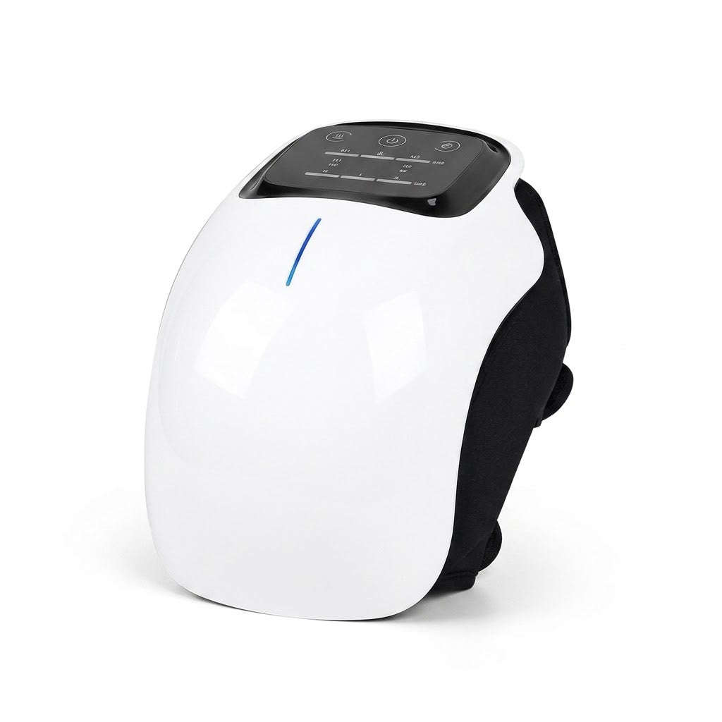 Portable knee massager with heat, vibration, and infrared light