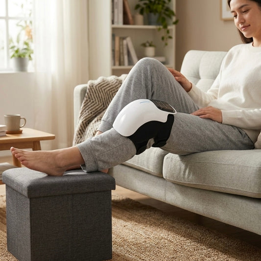 Portable knee massager with heat, vibration, and infrared light