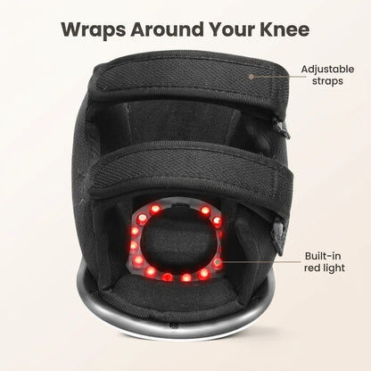 Portable knee massager with heat, vibration, and infrared light