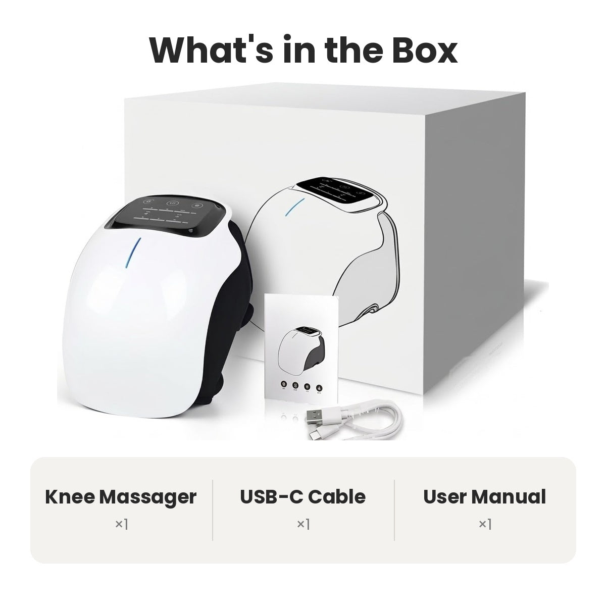 Portable knee massager with heat, vibration, and infrared light