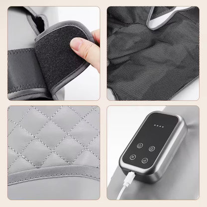 Air compression leg wrap with 3 heat levels for calves and knees, adjustable fit