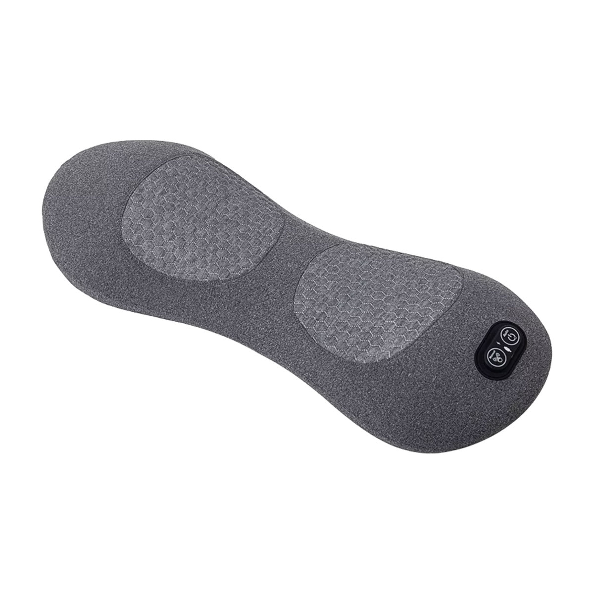 Lower back stretcher and lumbar massage pillow with heat, vibration and inflatable arch