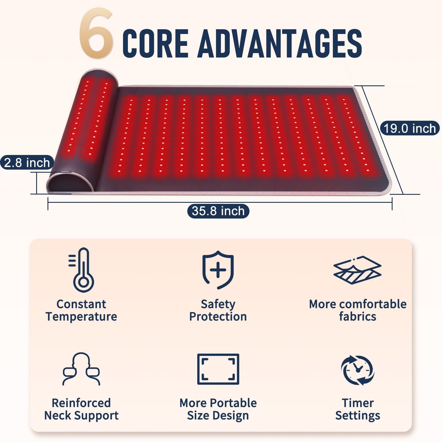 LumyHealth | Red Light Therapy Mat with Neck Support for Full-Body Relaxation 5