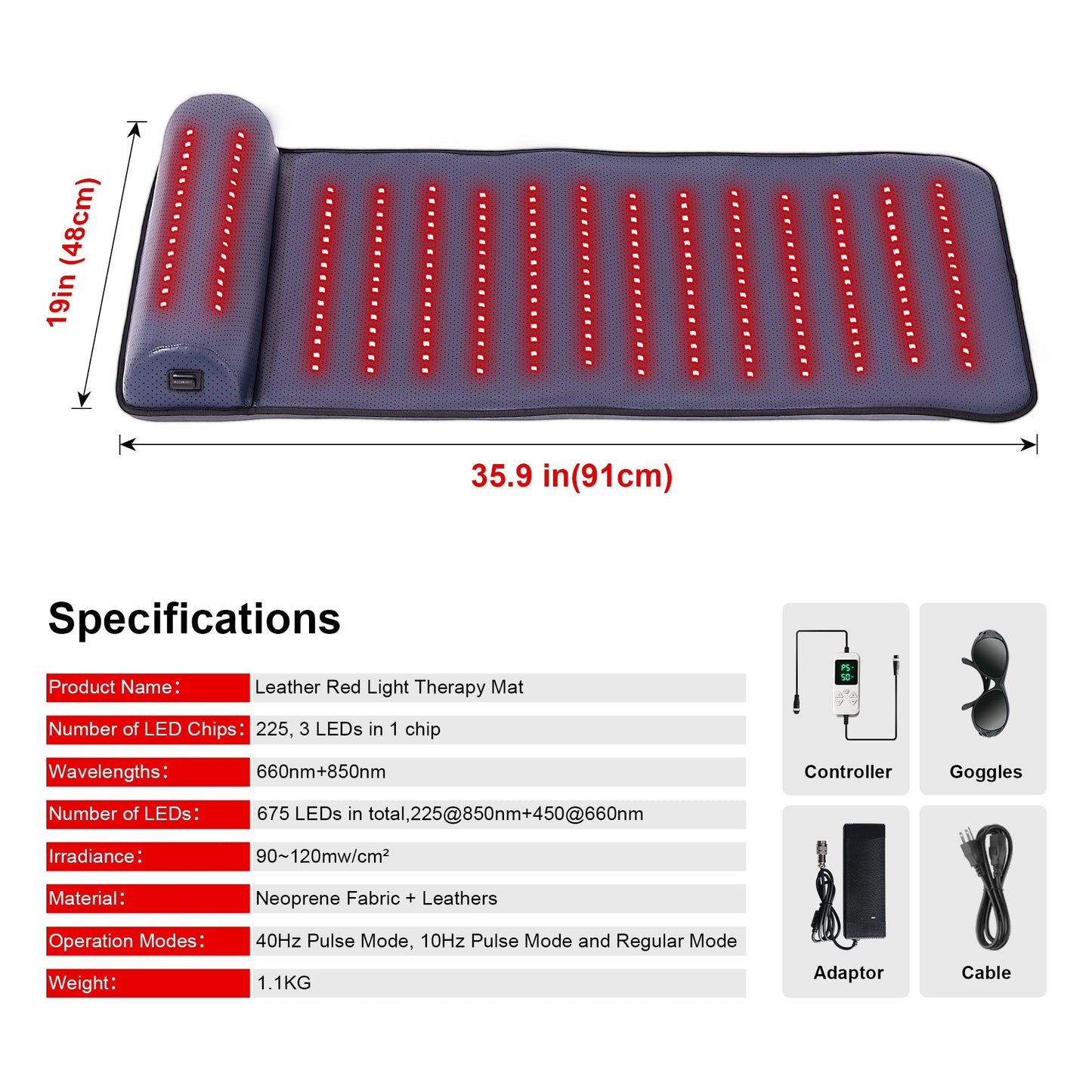 LumyHealth | Red Light Therapy Mat with Neck Support for Full-Body Relaxation 6