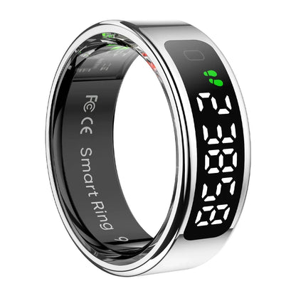 Sleek Ergonomic Smart Health Tracking Ring with OLED Display 1