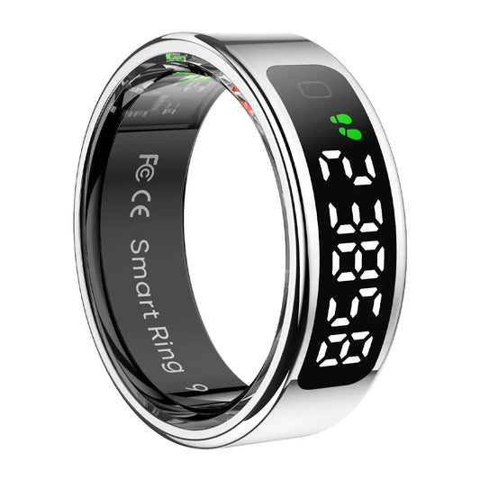 Sleek Ergonomic Smart Health Tracking Ring with OLED Display 1