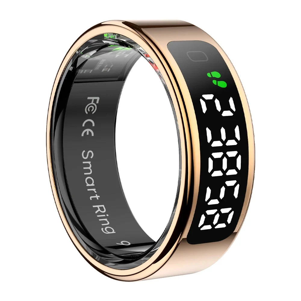 Sleek Ergonomic Smart Health Tracking Ring with OLED Display 2