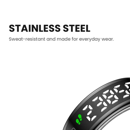 Smart ring with built-in touch display tracking heart rate, blood oxygen, sleep and steps