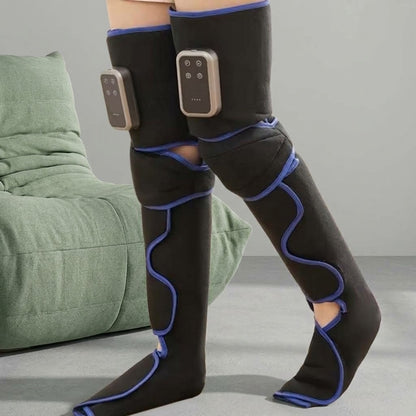 Pair of cordless air compression leg massagers with heat for thighs, calves and feet