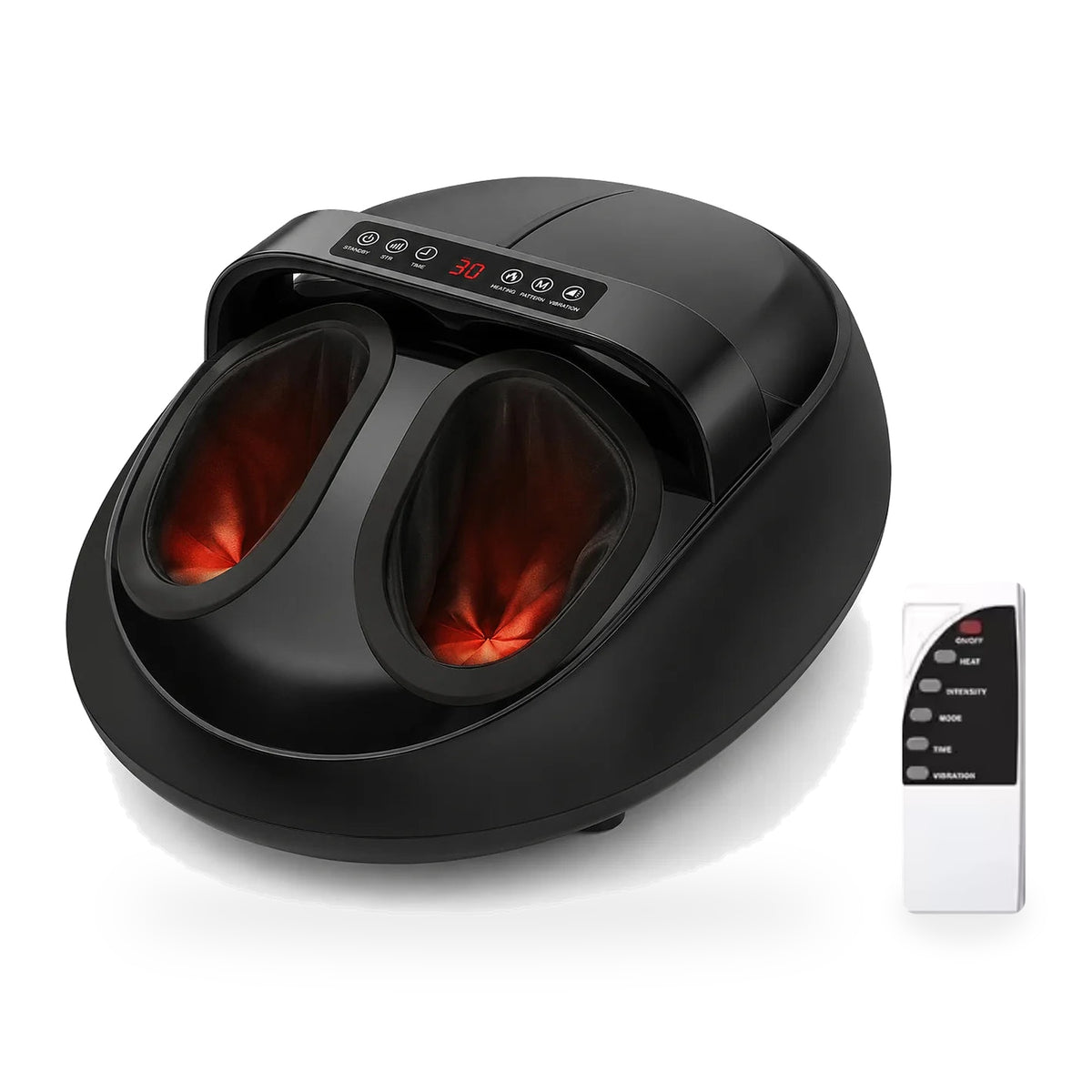 Full-wrap shiatsu foot massager for foot pain relief with kneading, air compression, heat, vibration and remote control