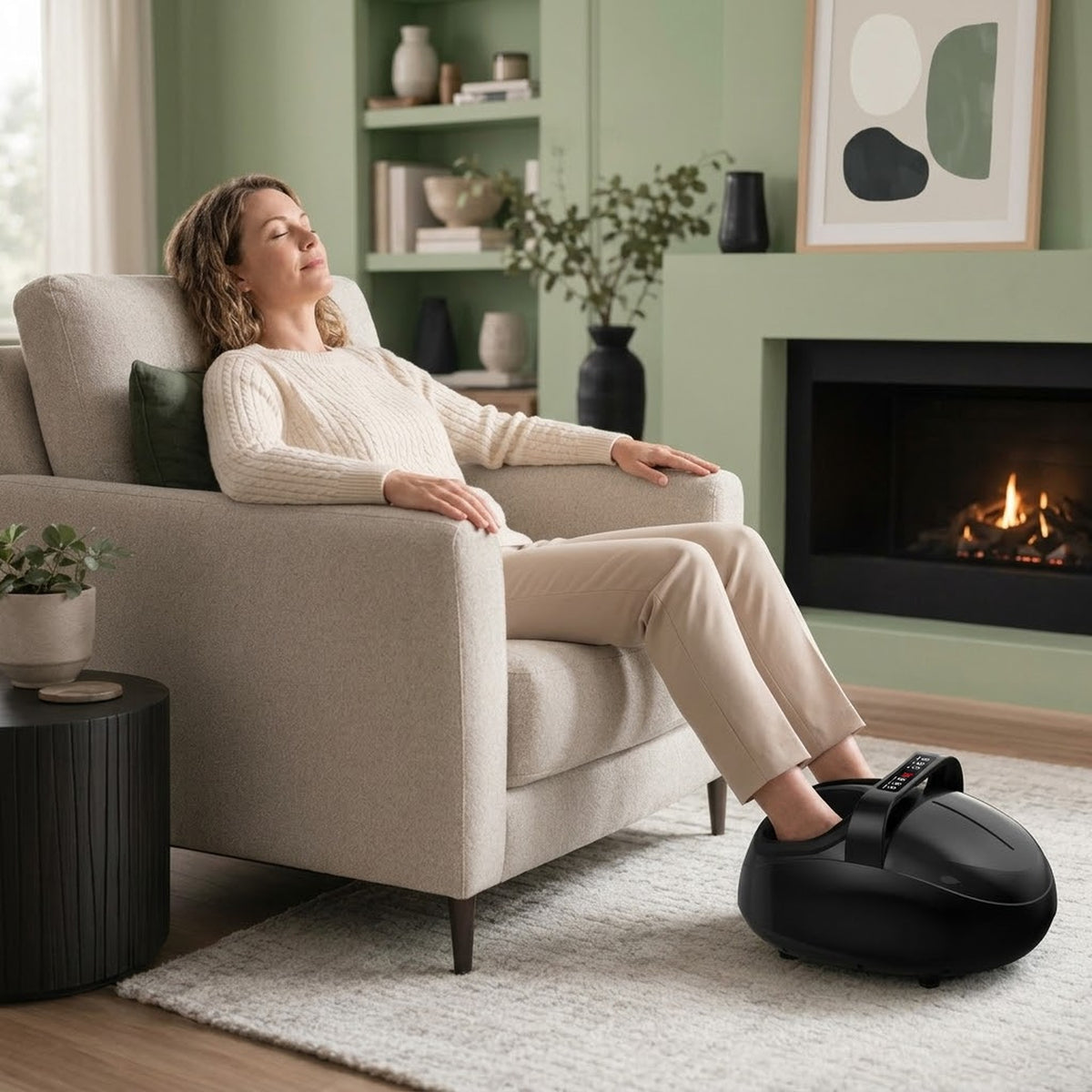 Full-wrap shiatsu foot massager for foot pain relief with kneading, air compression, heat, vibration and remote control