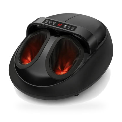 Full-wrap shiatsu foot massager for foot pain relief with kneading, air compression, heat, vibration and remote control