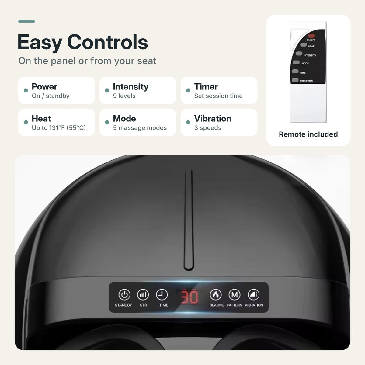 Full-wrap shiatsu foot massager for foot pain relief with kneading, air compression, heat, vibration and remote control