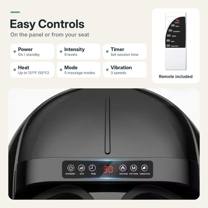 Full-wrap shiatsu foot massager for foot pain relief with kneading, air compression, heat, vibration and remote control