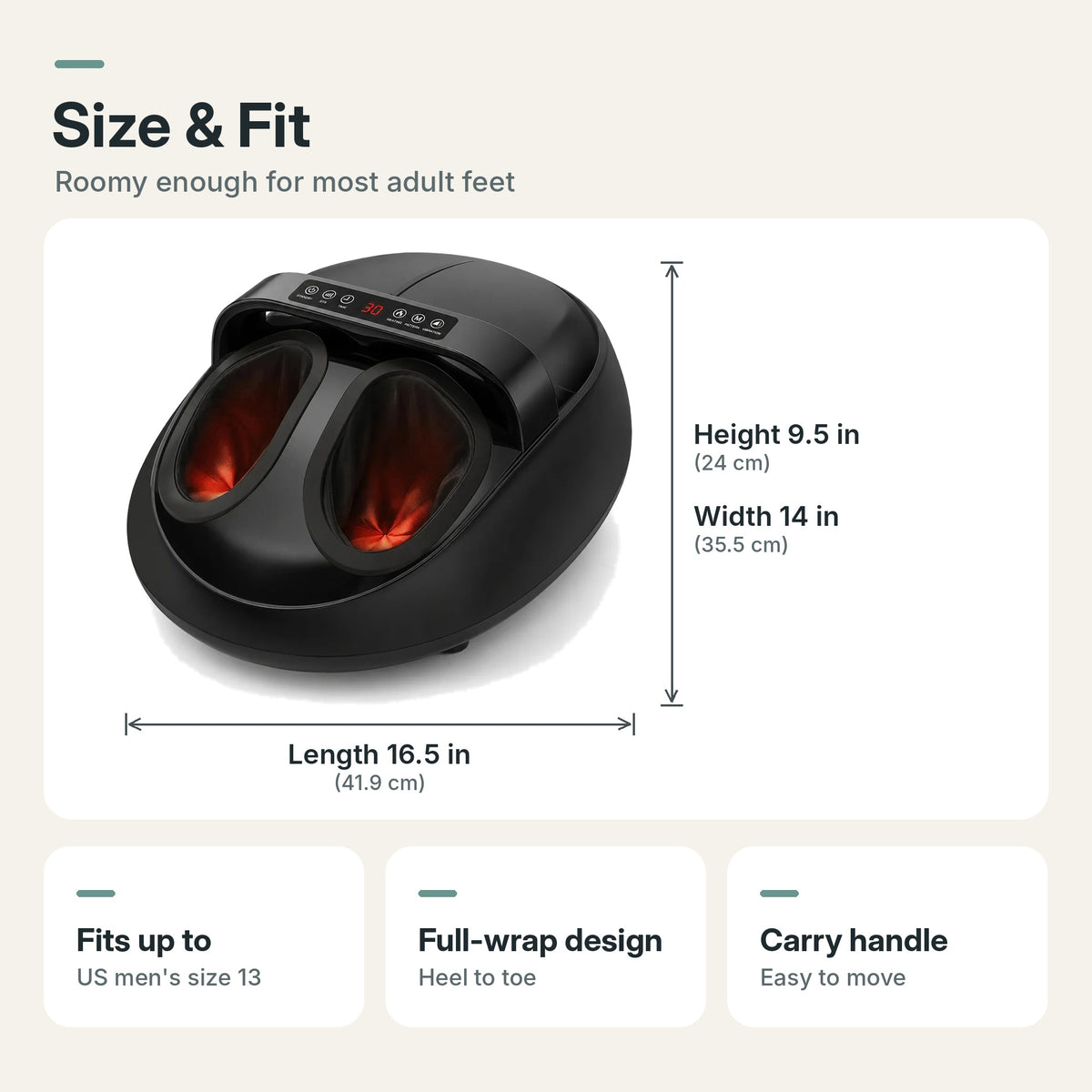 Full-wrap shiatsu foot massager for foot pain relief with kneading, air compression, heat, vibration and remote control