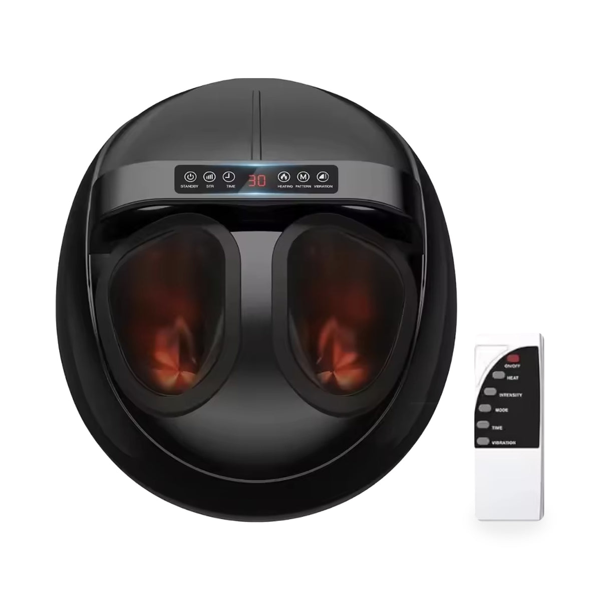 Full-wrap shiatsu foot massager for foot pain relief with kneading, air compression, heat, vibration and remote control