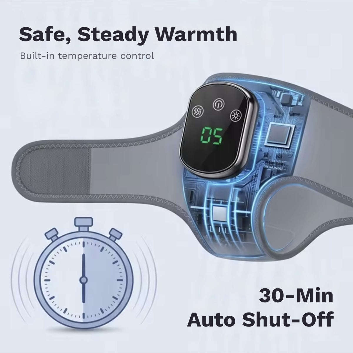 Wearable heated ankle and foot massager wrap with 5 heat levels and vibration