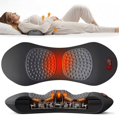 LumiRecovery Heated Vibration Back Massager with traction Support