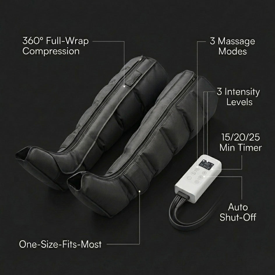 LumiRecovery 360 Air Compression Leg Massager for calves and thighs