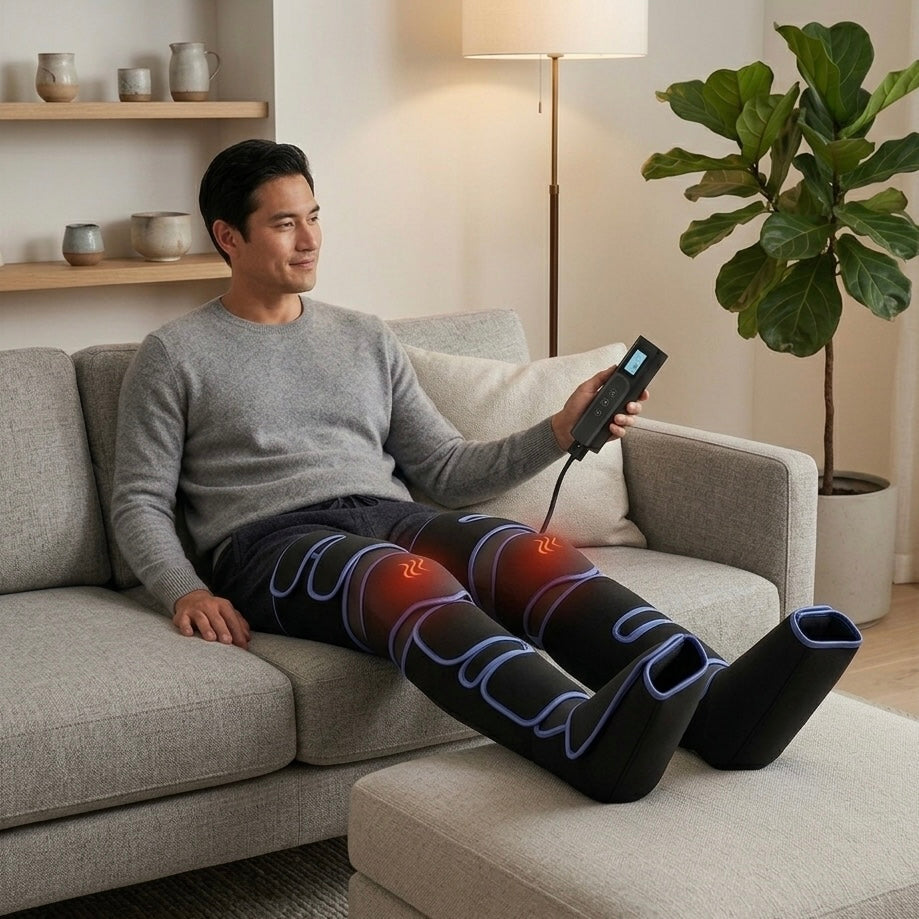 LumiRecovery Air Compression Leg Recovery System with heat and adjustable intensity