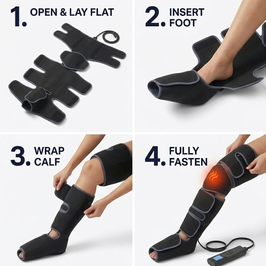 LumiRecovery Air Compression Leg Recovery System with heat and adjustable intensity