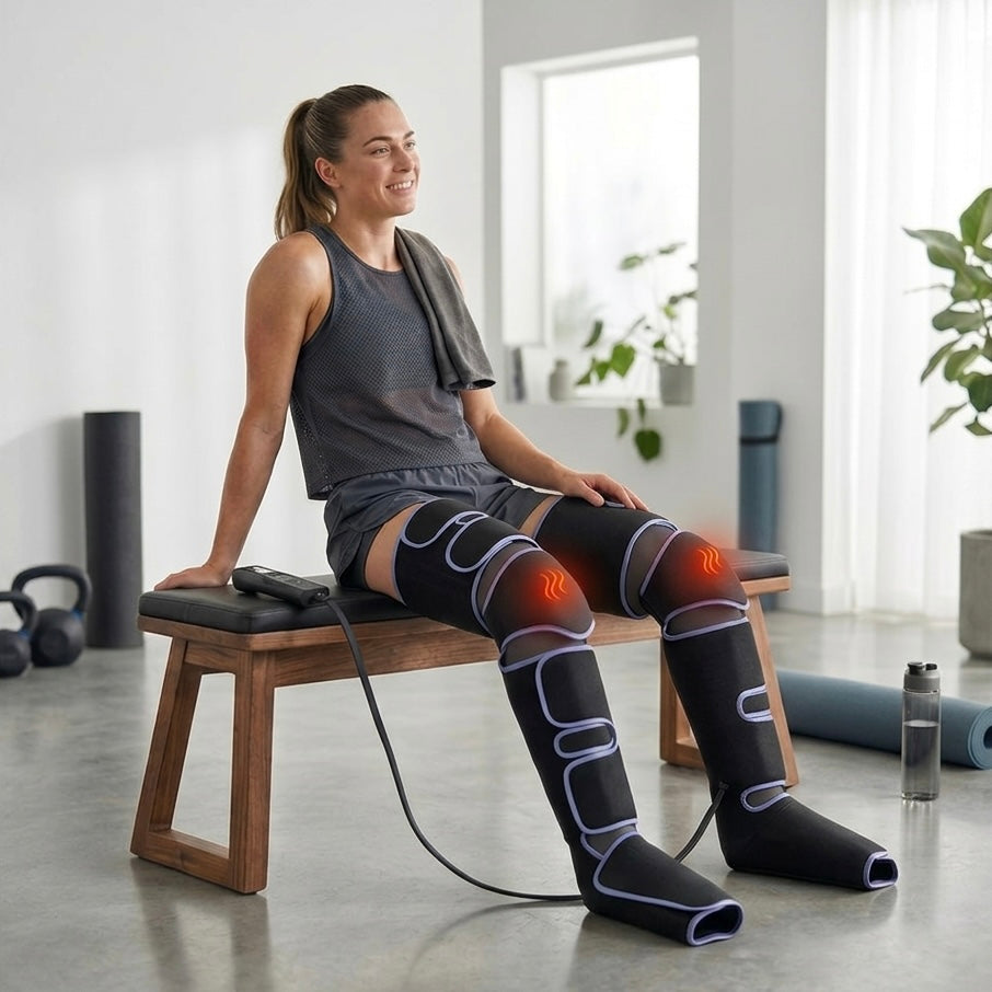 LumiRecovery Air Compression Leg Recovery System with heat and adjustable intensity