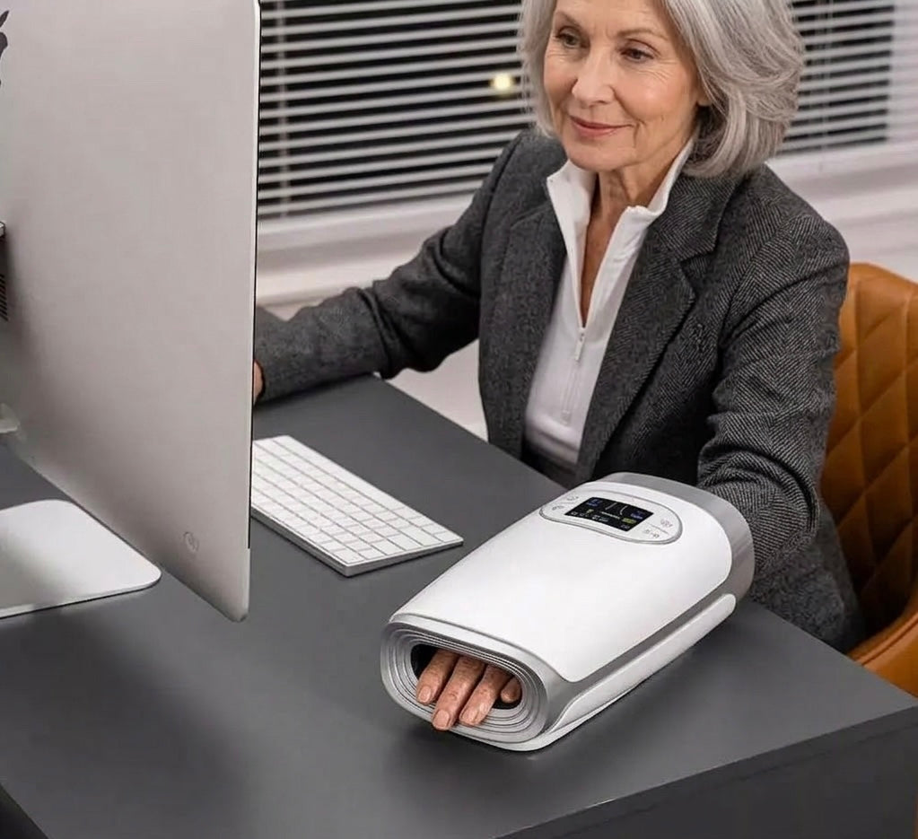 LumiRecovery Cordless Hand Massager with Heat and Compression Therapy