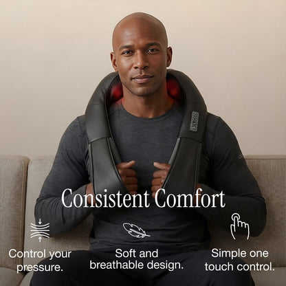 LumiRecovery Heated Shoulder Massage Shawl for Neck and Back Relief