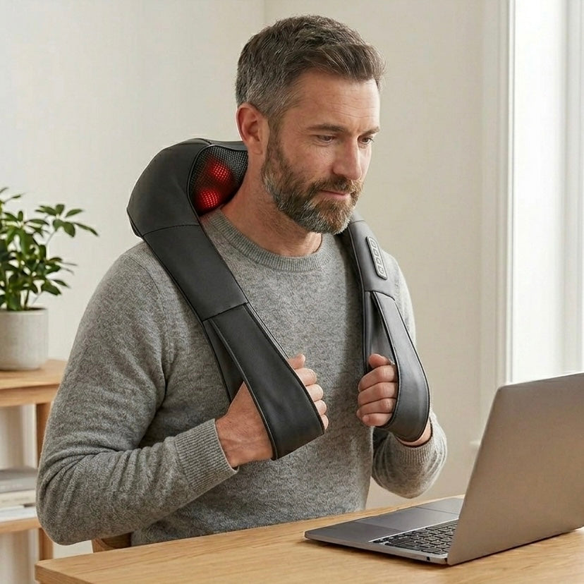 LumiRecovery Heated Shoulder Massage Shawl for Neck and Back Relief