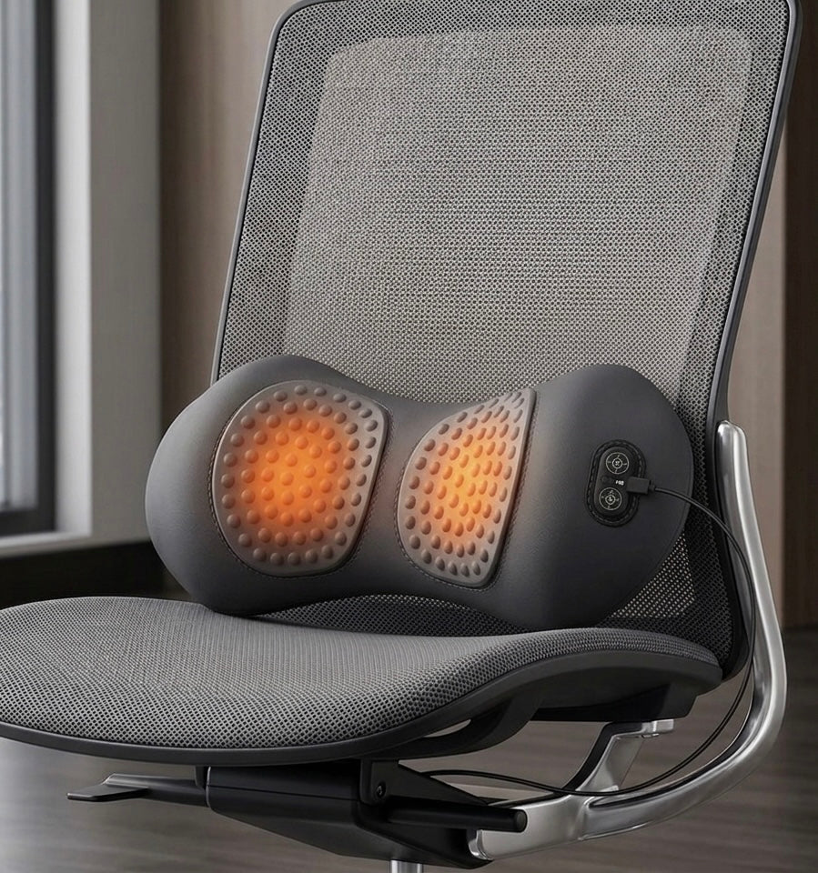 LumiRecovery Heated Vibration Back Massager with Spinal Decompression Support