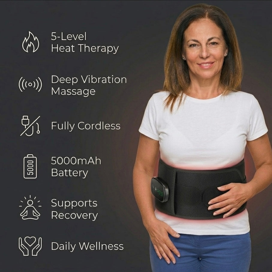 LumiRecovery Red Light Back Recovery Belt with infrared heat and vibration