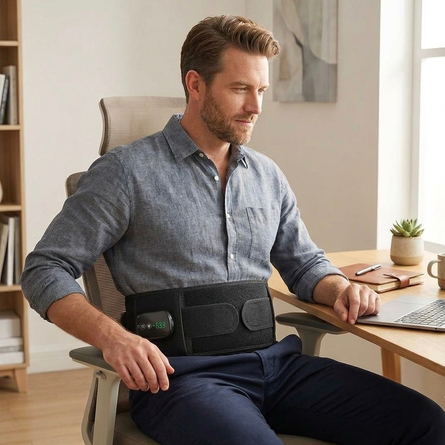 LumiRecovery Red Light Back Recovery Belt with infrared heat and vibration