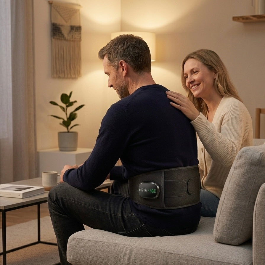 LumiRecovery Red Light Back Recovery Belt with infrared heat and vibration