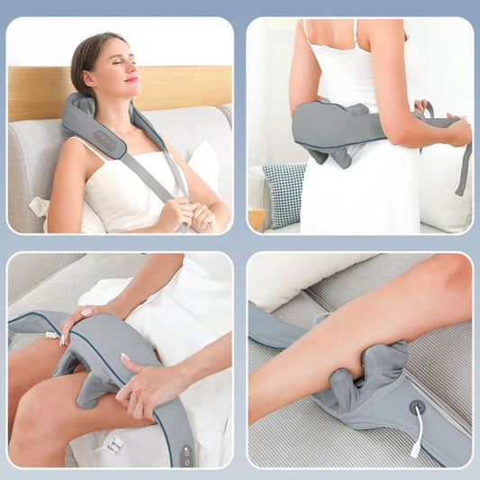 LumiRecovery Shiatsu Neck Massager with Heat Cordless and Portable Design