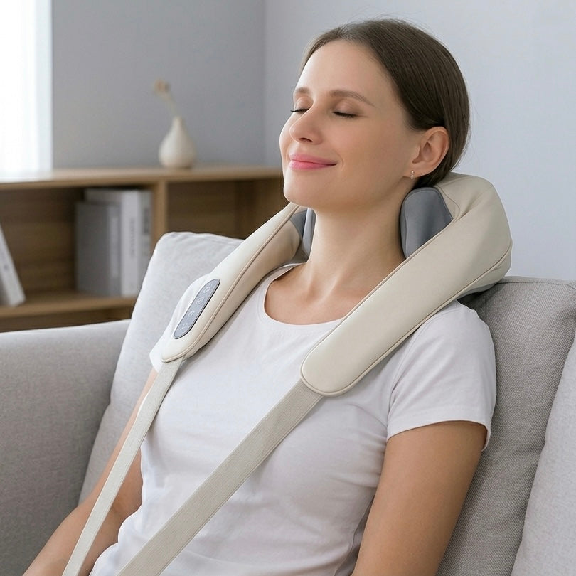 LumiRecovery Neck Massager – 4 Techniques Kneading Pushing Pinching and Pressure