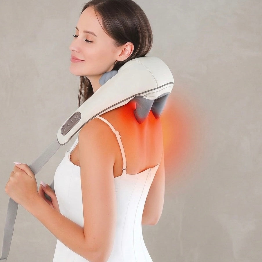 LumiRecovery Neck Massager – 4 Techniques Kneading Pushing Pinching and Pressure