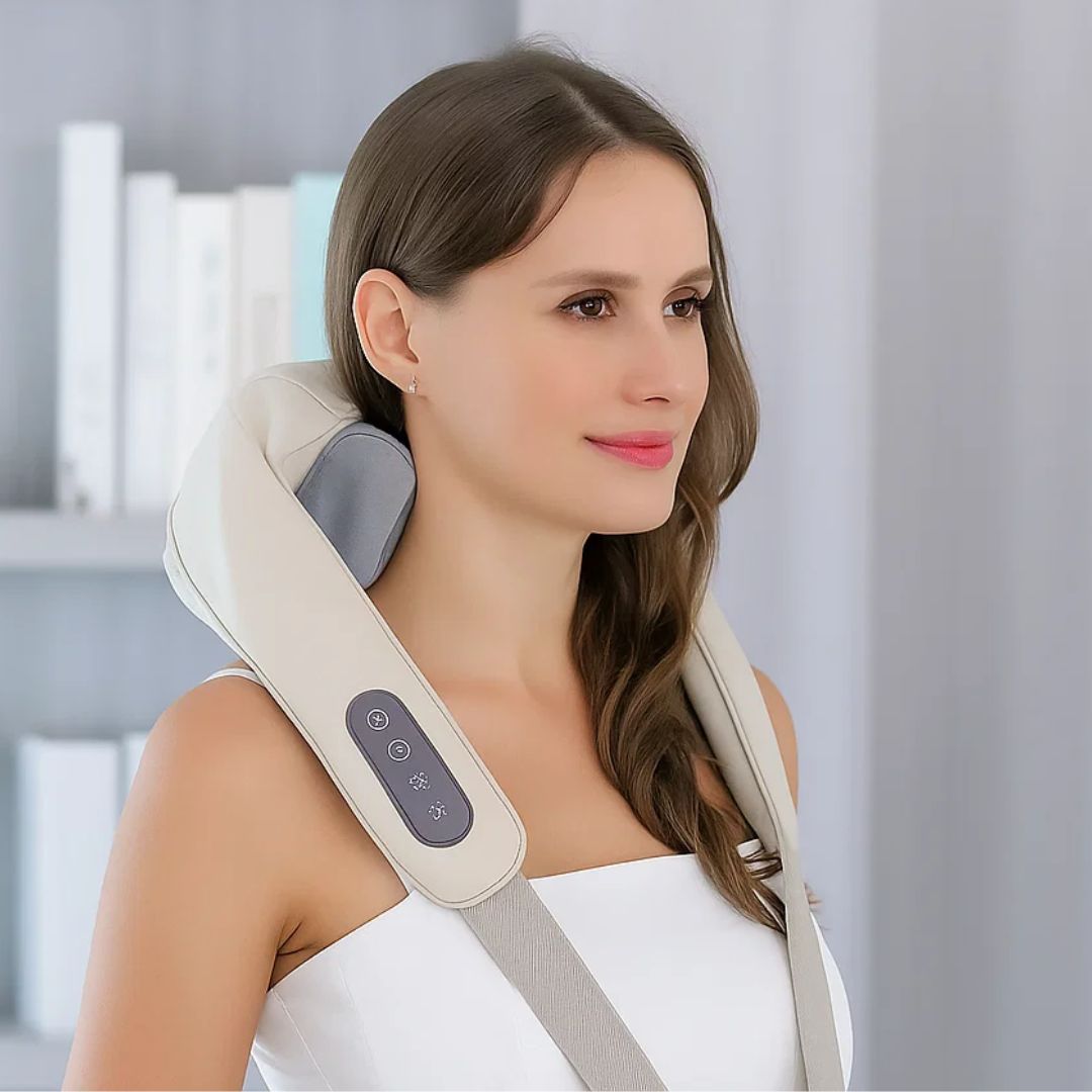 LumiRecovery Neck Massager – 4 Techniques Kneading Pushing Pinching and Pressure