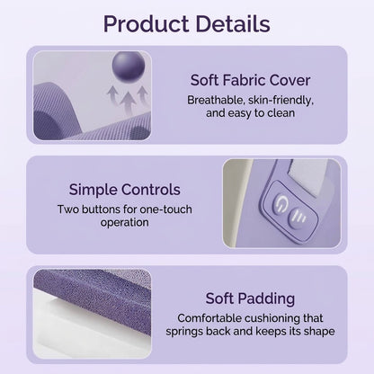 Cordless neck and shoulder massage pillow with 6D kneading heads and heat for home and office