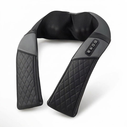 Heated kneading neck and shoulder massage shawl with 3 intensities and 15-minute timer
