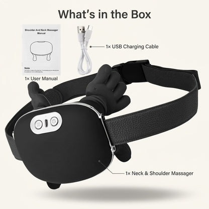 Wireless neck and shoulder massager with extended finger heads and 4D kneading for home and office