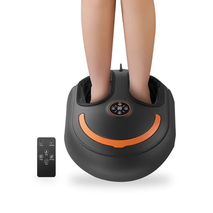 Shiatsu foot massager for foot pain relief with kneading rollers, air compression, heat, toe vibration and remote control