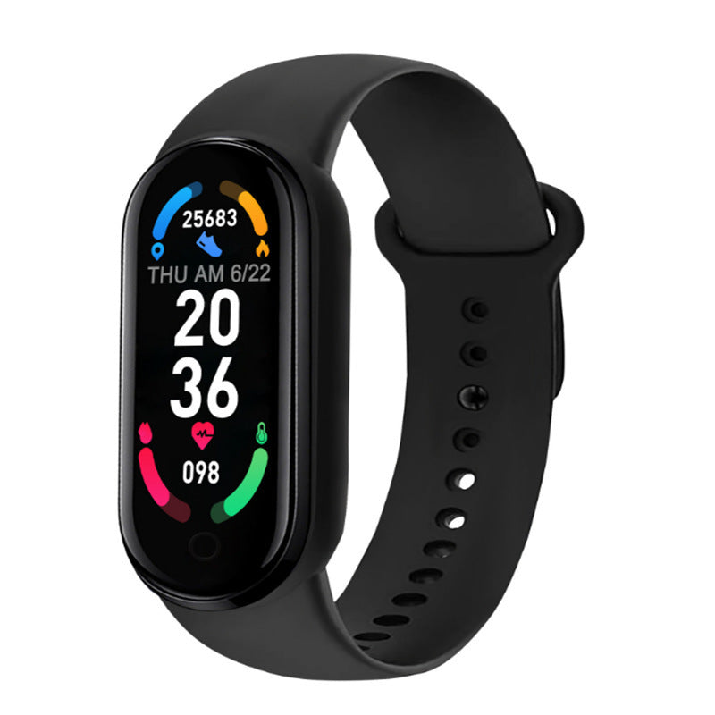 Smart fitness tracker bracelet with touchscreen monitoring heart rate, blood oxygen and sleep