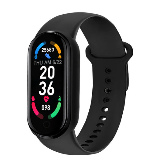 Smart fitness tracker bracelet with touchscreen monitoring heart rate, blood oxygen and sleep