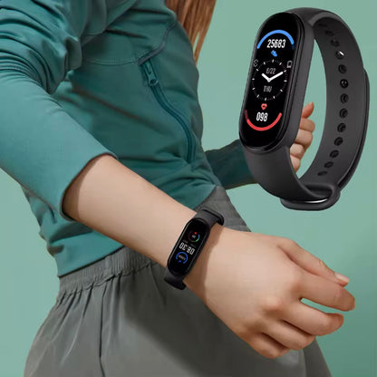 Smart fitness tracker bracelet with touchscreen monitoring heart rate, blood oxygen and sleep