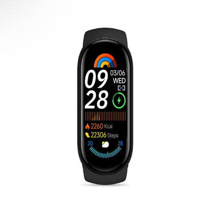 Smart fitness tracker bracelet with touchscreen monitoring heart rate, blood oxygen and sleep