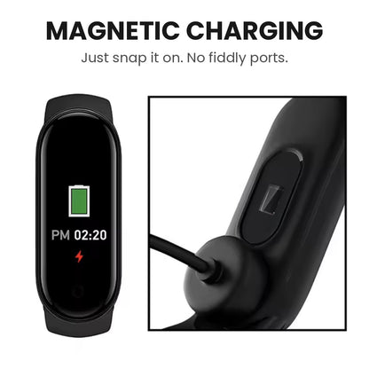 Smart fitness tracker bracelet with touchscreen monitoring heart rate, blood oxygen and sleep